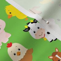 Farm Animals on Green