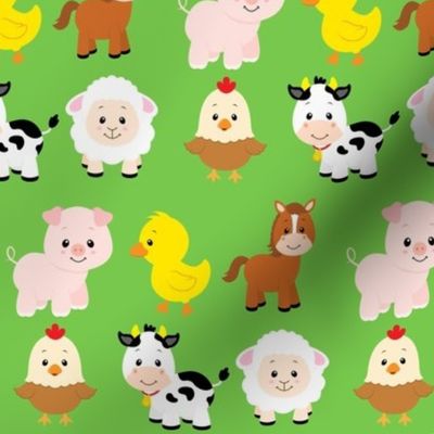 Farm Animals on Green