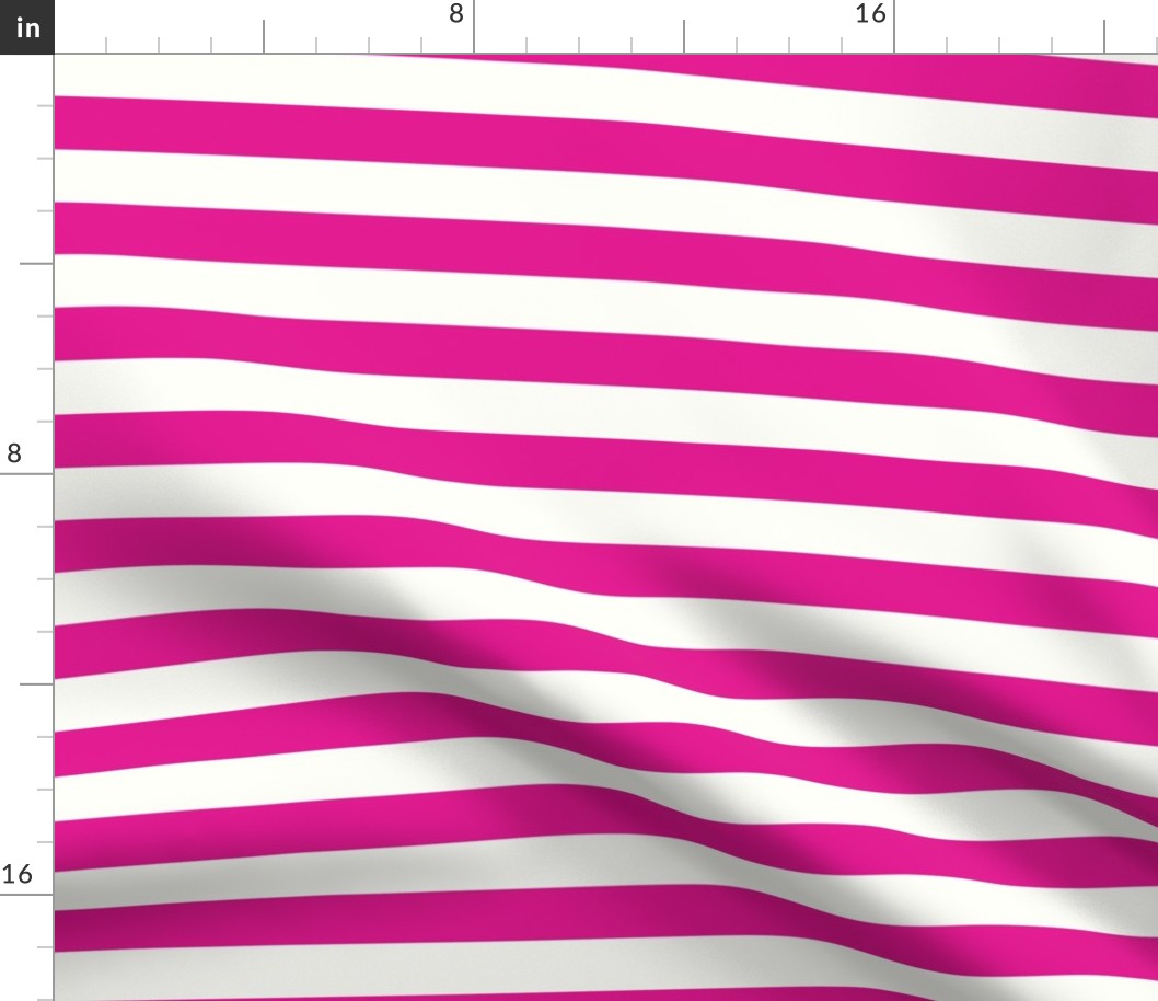 Horizontal Stripes Pink : 1 inch wide