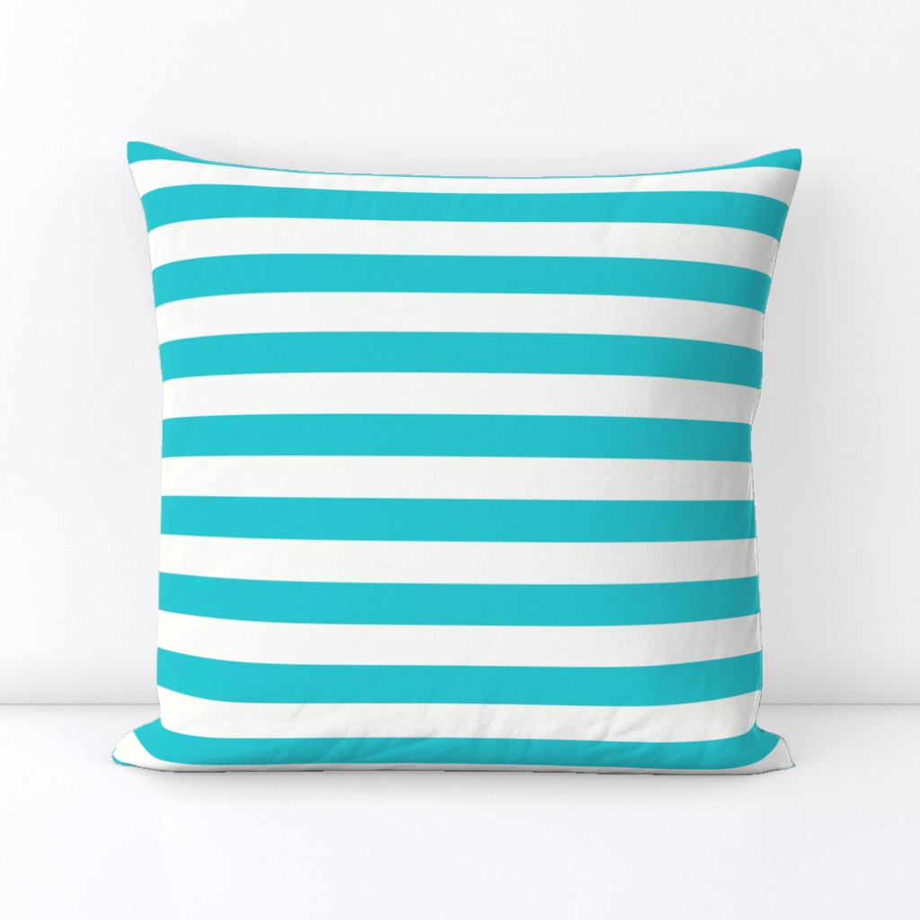 Horizontal Stripes Teal: 1 inch wide