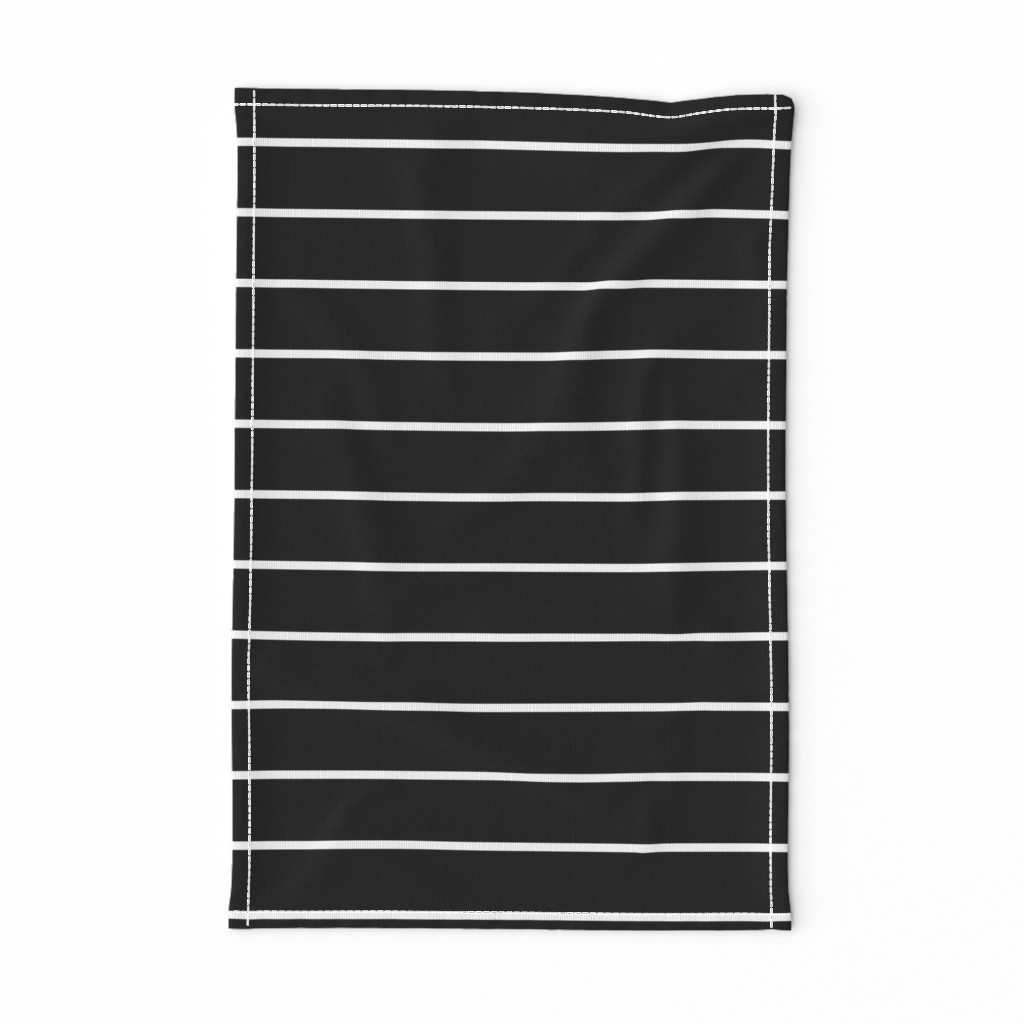 Wide Stripes White on Black Horizontal 