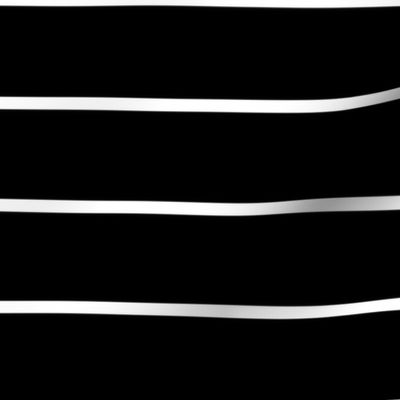 Wide Stripes White on Black Horizontal 