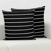 Wide Stripes White on Black Horizontal 