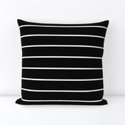 Wide Stripes White on Black Horizontal 