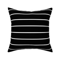 Wide Stripes White on Black Horizontal 