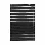 Wide Stripes White on Black Horizontal 