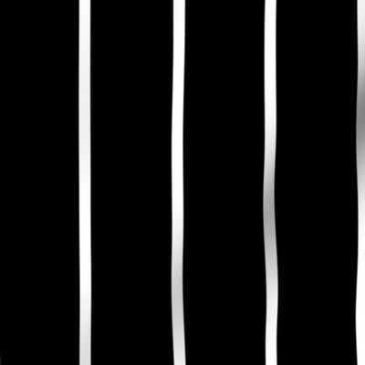 Wide Stripes White on Black Vertical