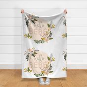 Blush Sprigs and Blooms Bébé Blanket // On White
