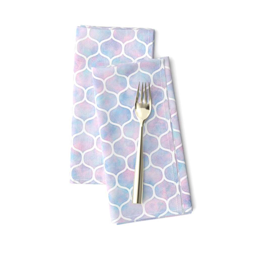 Bold Ogee Pattern in Cotton Candy Watercolor