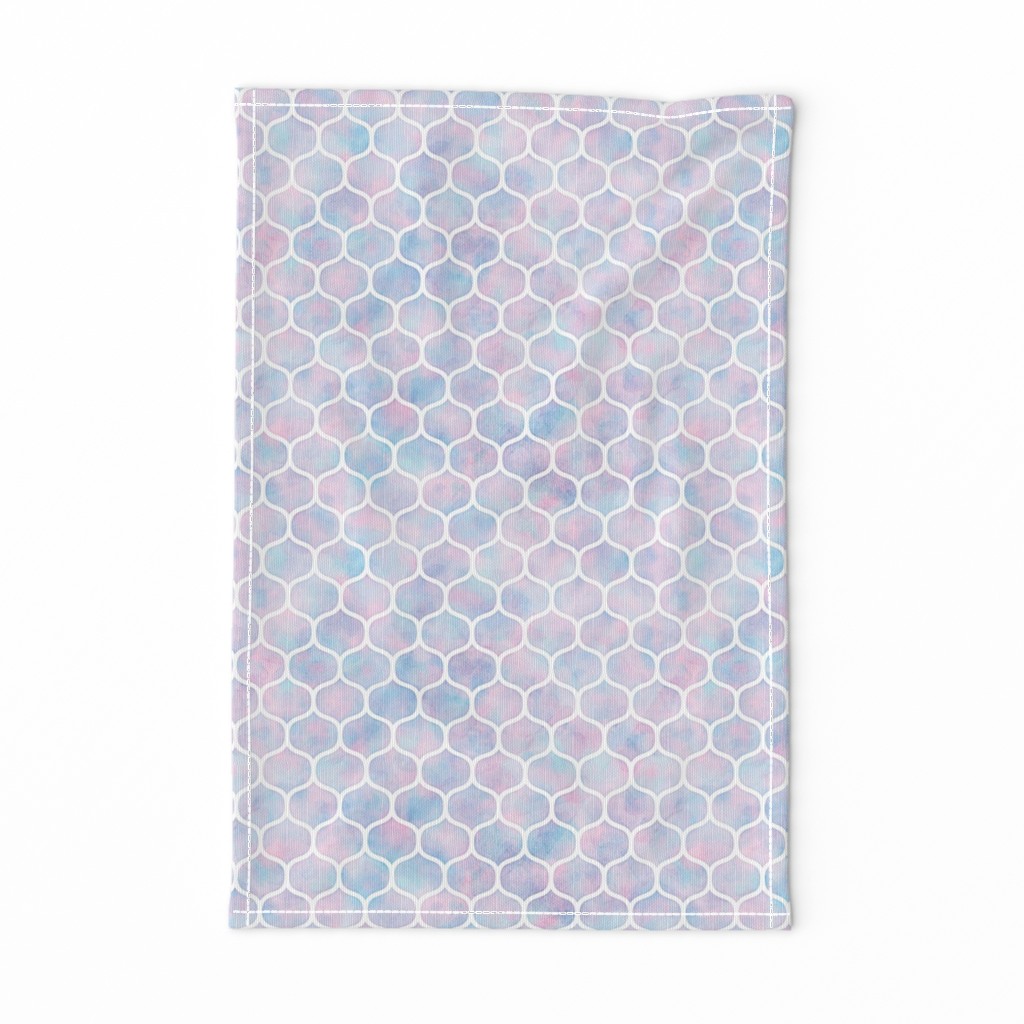 Bold Ogee Pattern in Cotton Candy Watercolor