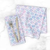 Bold Ogee Pattern in Cotton Candy Watercolor