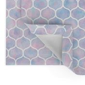 Bold Ogee Pattern in Cotton Candy Watercolor