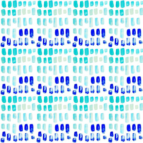 Aqua + Blue Watercolor Mosaic // Small