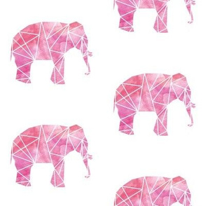 Geometric Elephant in Watercolor 