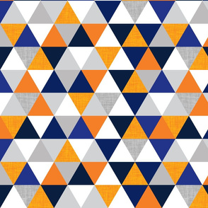 navy and orange triangles