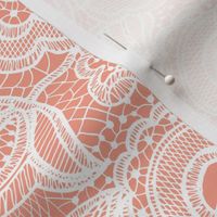 Coral Sprigs and Blooms Coordinate Lace 2 