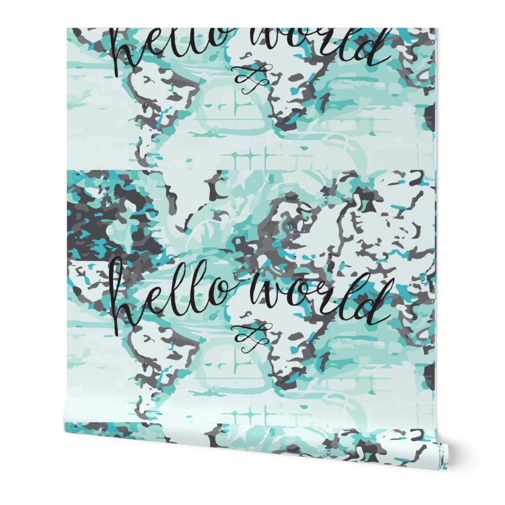 Hello World Changing Pad Cover // Gray