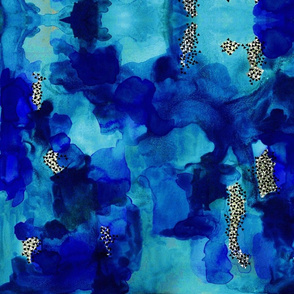 Indigo Watercolor Abstract // Small