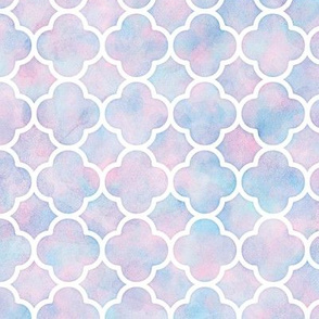 Quatrefoil Pattern in Cotton Candy Watercolor