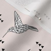 Geometric hummingbird // pale pink