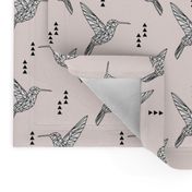 Geometric hummingbird // pale pink