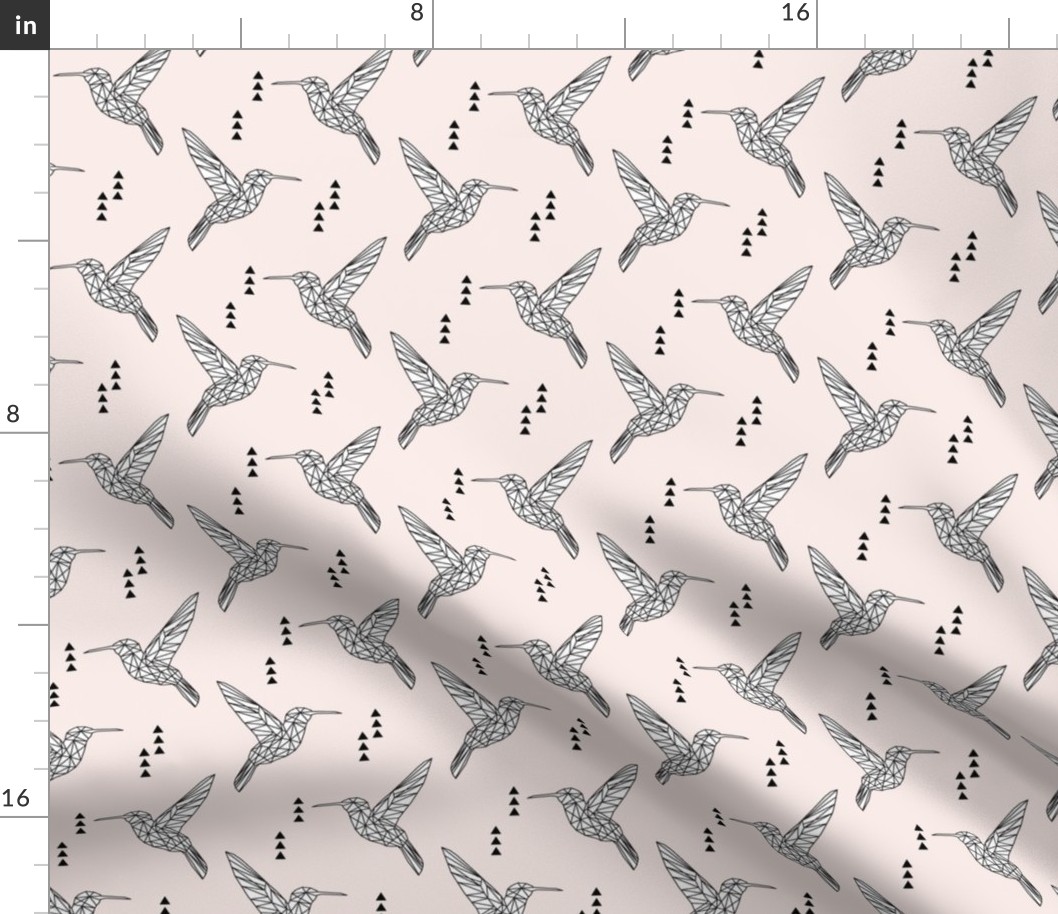 Geometric hummingbird // pale pink