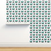 Raccoon >> Woodland Geometric Kids Baby Nursery Illustration >> Turquoise and Black