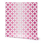 Cheater Quilt Cathedral Windows Lrg- White Pink