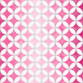 Cheater Quilt Cathedral Windows Lrg- White Pink
