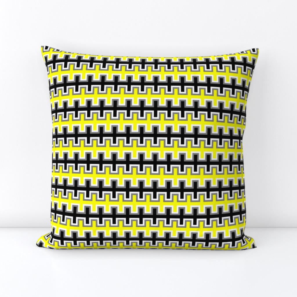 Black and Yellow Southwest Basket Weave