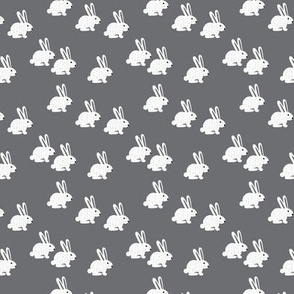 Sweet pastel bunny rabbit kids pastel scandinavian style illustration print gray XS