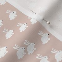 Soft pastel white bunny rabbit illustration for spring and easter kids design beige XS