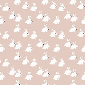 Soft pastel white bunny rabbit illustration for spring and easter kids design beige XS