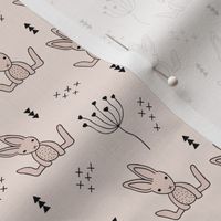 Adorable little baby bunny geometric scandinavian style rabbit for kids gender neutral soft beige XS