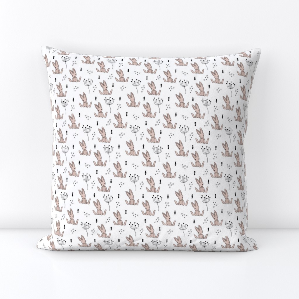 Adorable little baby bunny geometric scandinavian style rabbit for kids gender neutral black and white XS