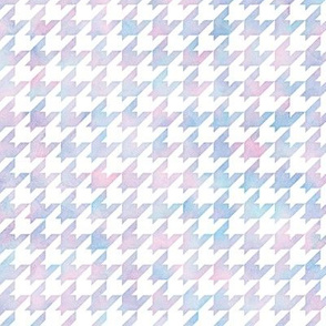 Houndstooth Pattern in Cotton Candy Watercolor