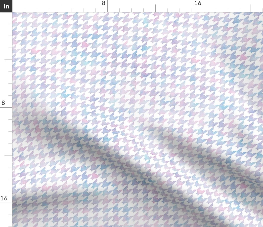 Houndstooth Pattern in Cotton Candy Watercolor