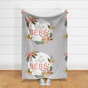 Coral Sprigs and Blooms Bébé Blanket // On Gray