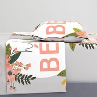 Coral Sprigs and Blooms Bébé Blanket // On Gray