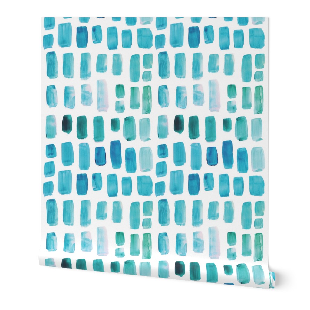 Aquamarine Watercolor Mosaic