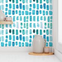 Aquamarine Watercolor Mosaic