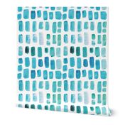 Aquamarine Watercolor Mosaic