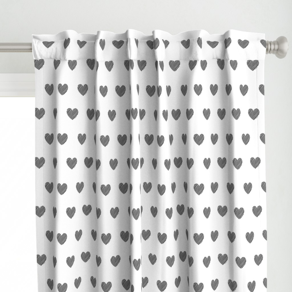 Black Diagonal Stripes Hearts