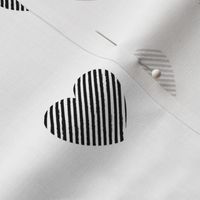 Black Diagonal Stripes Hearts