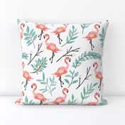 Coral Flamingos in Shade