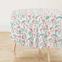 Coral Flamingos in Shade