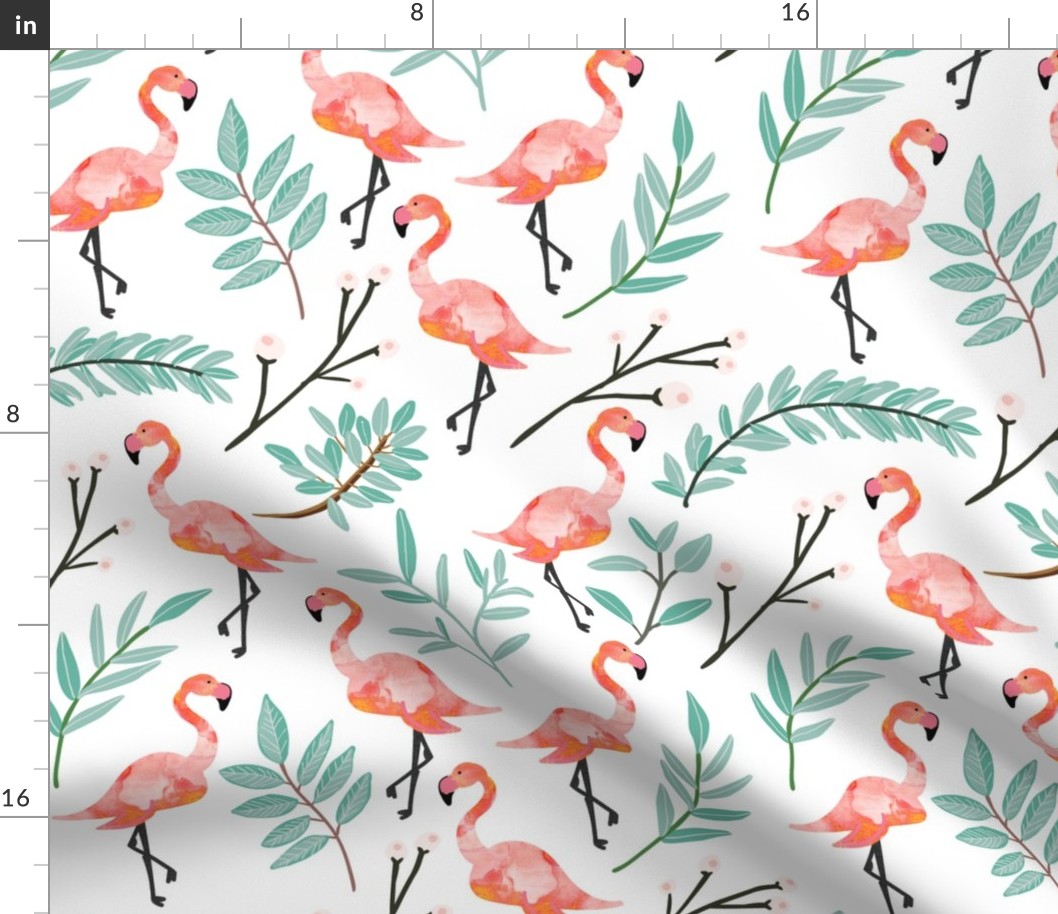 Coral Flamingos in Shade