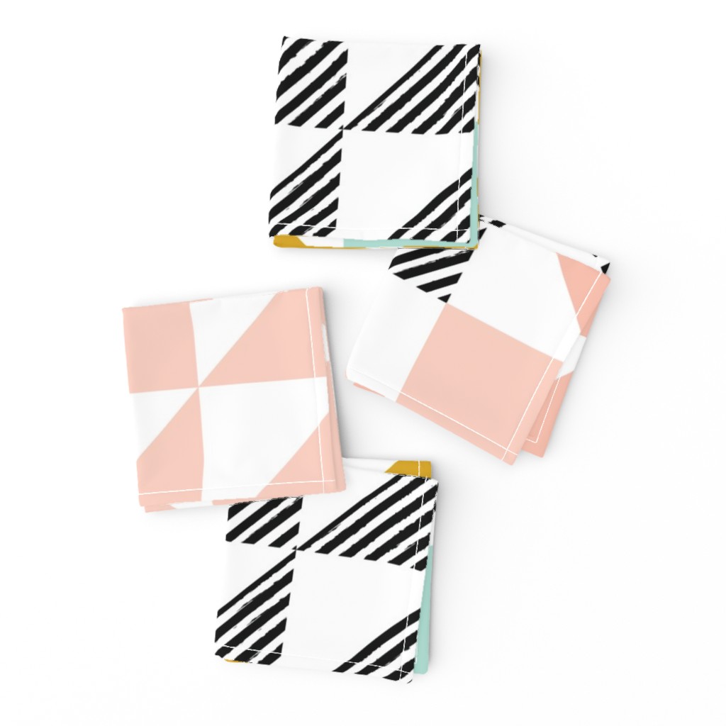 blush puzzle wholecloth // diagonal stripe