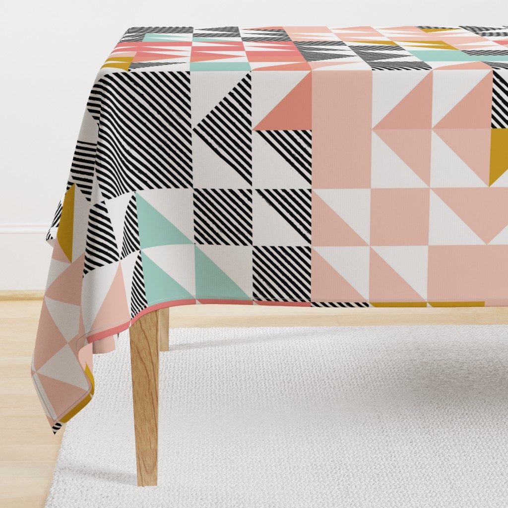 blush puzzle wholecloth // diagonal stripe