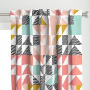 blush puzzle wholecloth // diagonal stripe